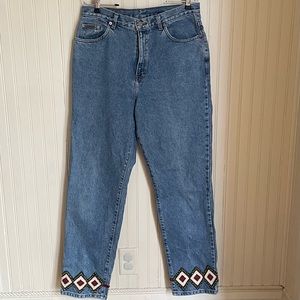 Vintage Calvin Klein Jeans with Beading/Macrame Embellishment